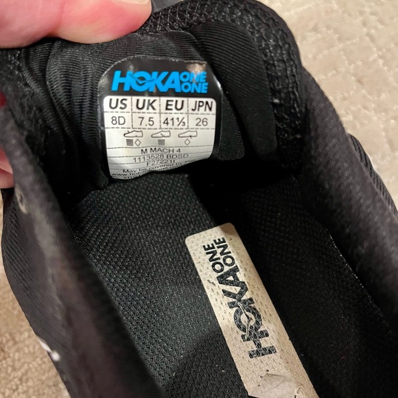 Hoka one one Black Athletic Shoes Women’s size 8D - Picture 6 of 6